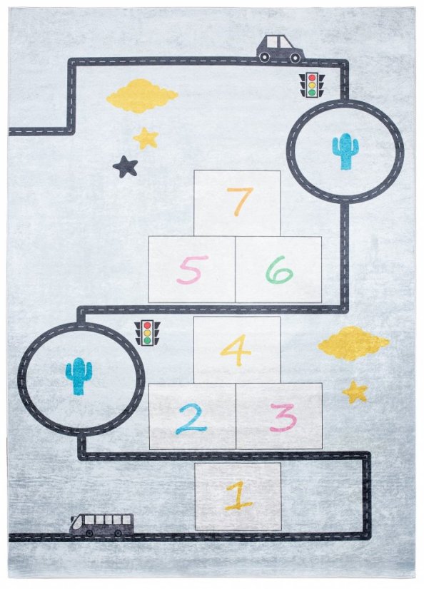 Kinderteppich mit dem Thema der Straße und Spiele Kinderzimmer
