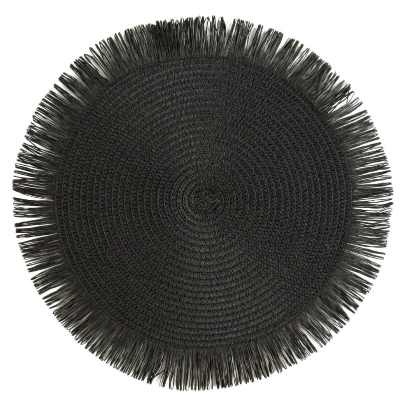 Okrúhla podložka v boho štýle so strapcami - prestieranie 38 cm