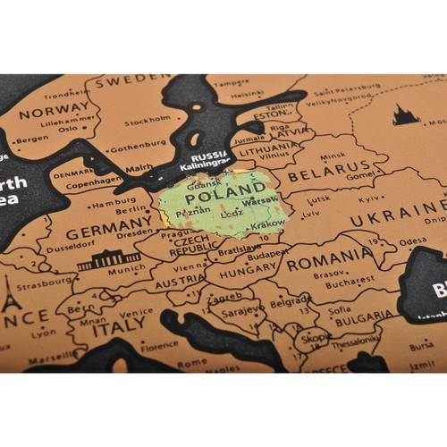 Mappa del mondo da grattare con bandiere 82 x 59 cm + accessori