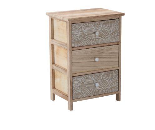 Kommode LUIZA mit 3 Schubladen - Boho-Design, 40 x 29 x 58 cm