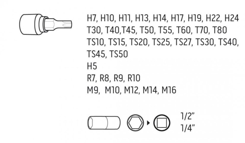Комплект битове Torx 1/2 " 38бр. 08-710 NEO