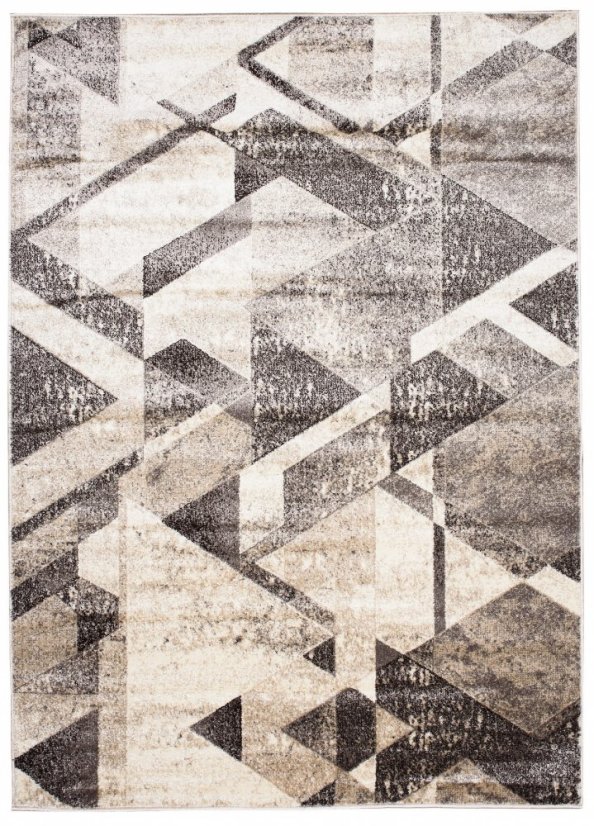 Covor modern versatil cu model geometric în nuanțe de maro