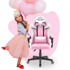 Детски стол за игра HC - 1004 бяло и розово