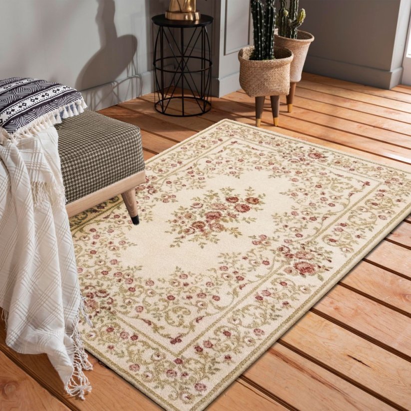 Minőségi krémszínű vintage szőnyeg a nappaliba