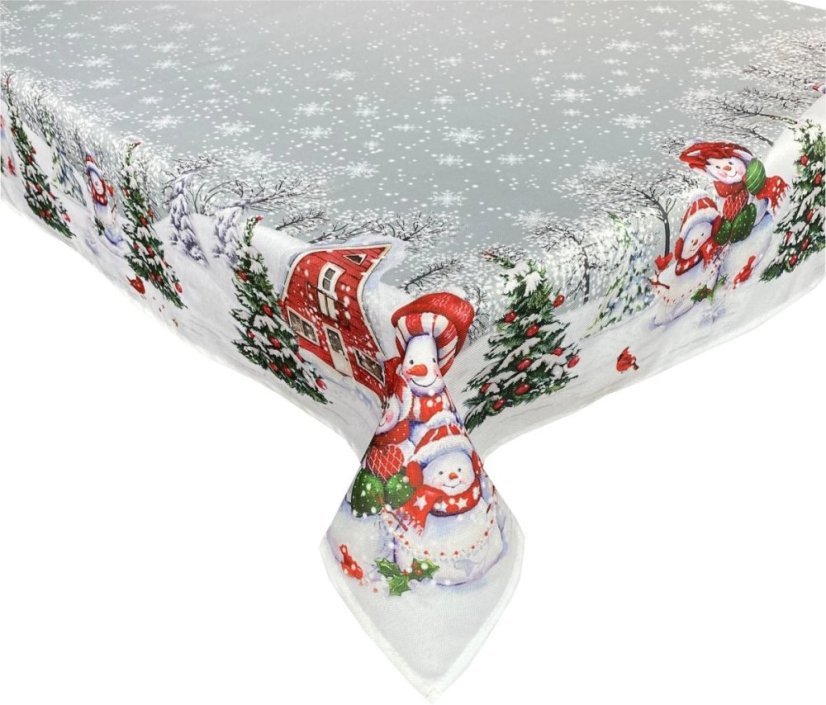 Vánoční ubrus s motivem zimní krajiny