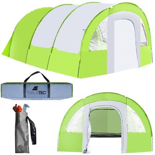 Tenda igloo da campeggio verde per 6-8 persone con ampio corridoio