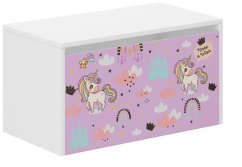 Detský úložný box s motívom ružového jednorožca – 40 × 40 × 69 cm