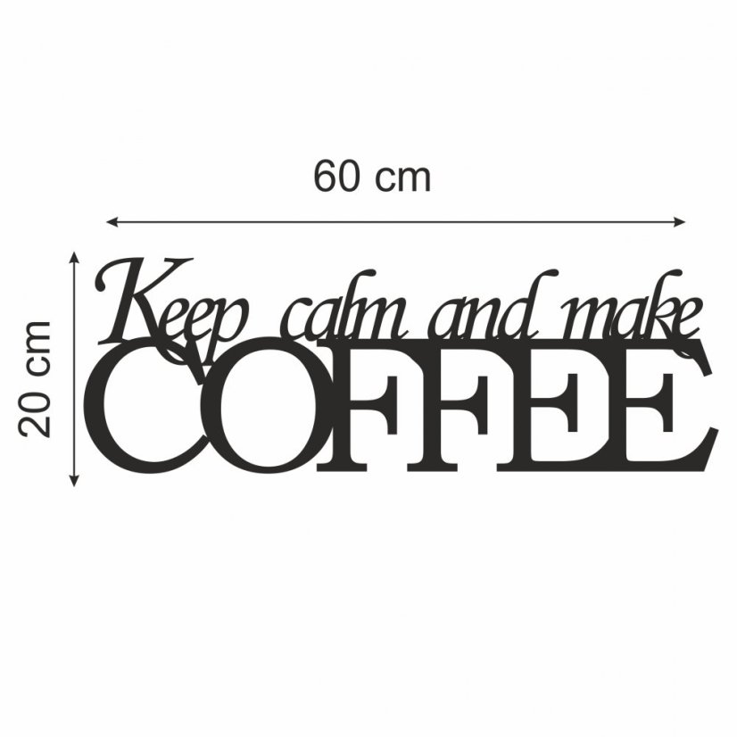 Nápis na stenu do kuchyne Coffee 20 x 60 cm