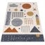 Gyermekszőnyeg lágy színekben, geometrikus formákkal