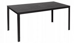 Nagy, fekete kerti asztal