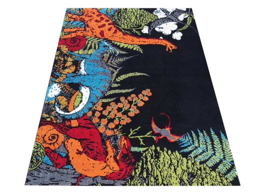 Moderner Teppich für Kinderzimmer mit perfektem Dinosaurier-Motiv