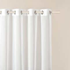 Weißer Vorhang Flavia mit Rüschen und silbernen Ösen 400 x 250 cm