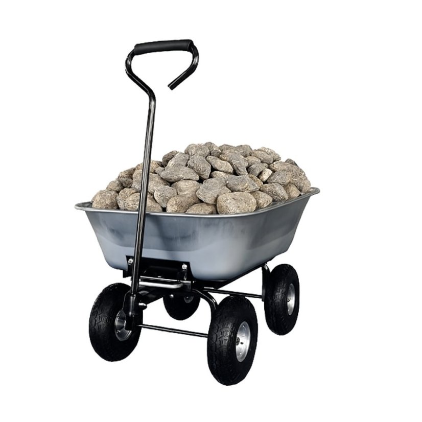 Cărucior de grădină 3 în 1 cu basculantă, capacitate de încărcare până la 250 kg, oțel galvanizat