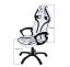 Kancelárske kreslo čiernej farby s bielym lemom na kolieskach