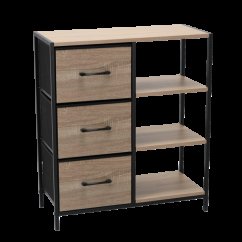 Комод с 3 чекмеджета, облицовани с плат, и рафтове, 70 x 30 x 80 см