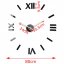 Crni dizajnerski sat koji se lijepi na zid s rimskim brojevima , 80 cm