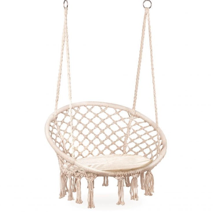 Závesná hojdačka bocianie hniezdo s poduškou v čiernej farbe 