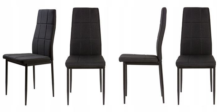 Комплект от 4 стола в черно с модерен дизайн