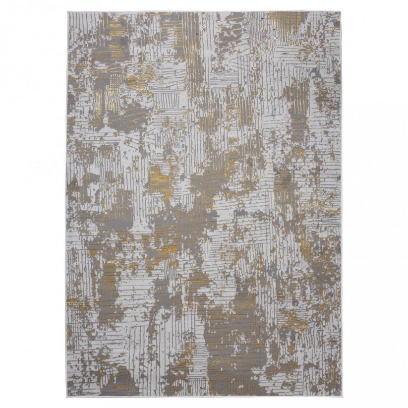 Modern szürke szőnyeg arany motívummal - Méret: Szélesség: 140 cm | Hossz: 200 cm