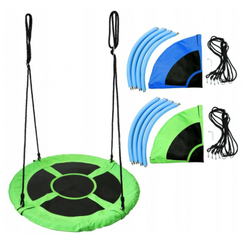 Závesný hojdací kruh pre deti v zelenej farbe