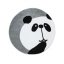 Tappeto per bambini rotondo grigio originale con panda