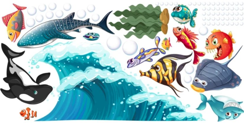 Barevná samolepka - podvodní svět