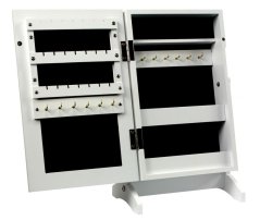 Malá šperkovnica čiernej farby so zrkadlom 21 x 15 x 35 cm