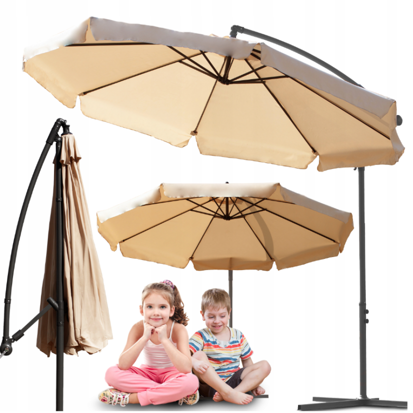 Veliki vrtni suncobran bež boje sa stalkom