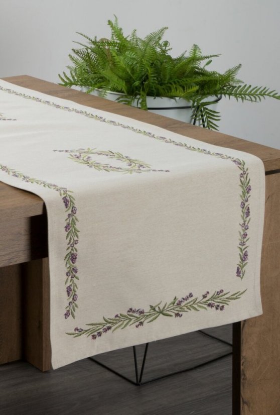 Běhoun s tkaným levandulovým vzorem