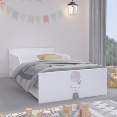 PUFI Fehér gyerekágy 180 x 90 cm - Cuki indián maci