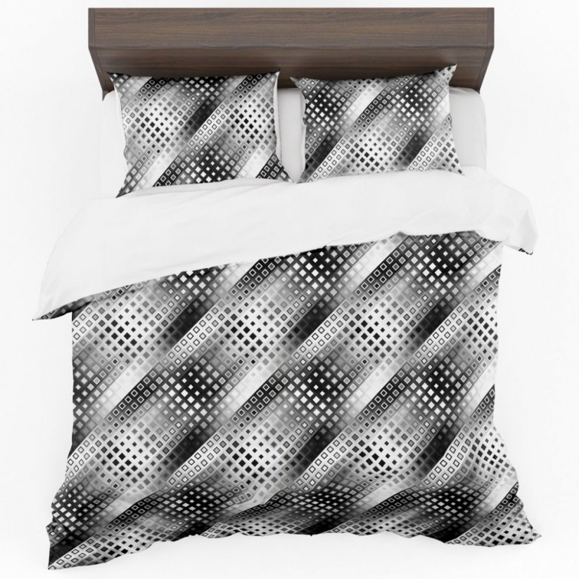 Lenjerie de pat modernă pentru dormitor, alb-negru