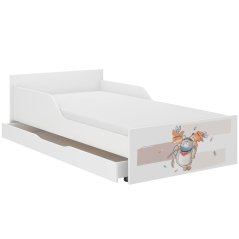 Pohodlná bílá postel s úložným prostorem 180 x 90 cm