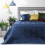 Cuvertură de pat modernă, culoarea albastru închis, cu matlasare