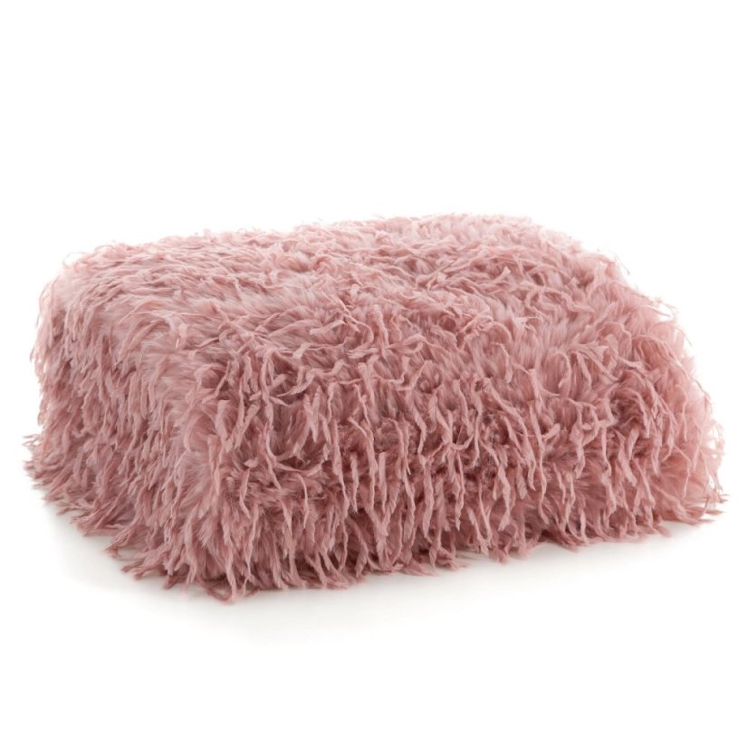 Chlpatá deka s flísovou podšívkou - ružová