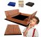 Detské uzatvárateľné pieskovisko s lavičkami 140 x 140 cm impregnované