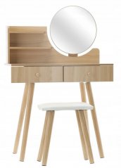 Lesena toaletna mizica s stolčkom