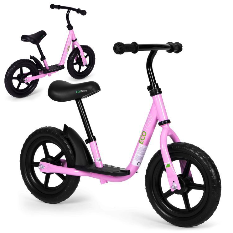 Gyermek egyensúlyozó kerékpár platformmal - rózsaszín