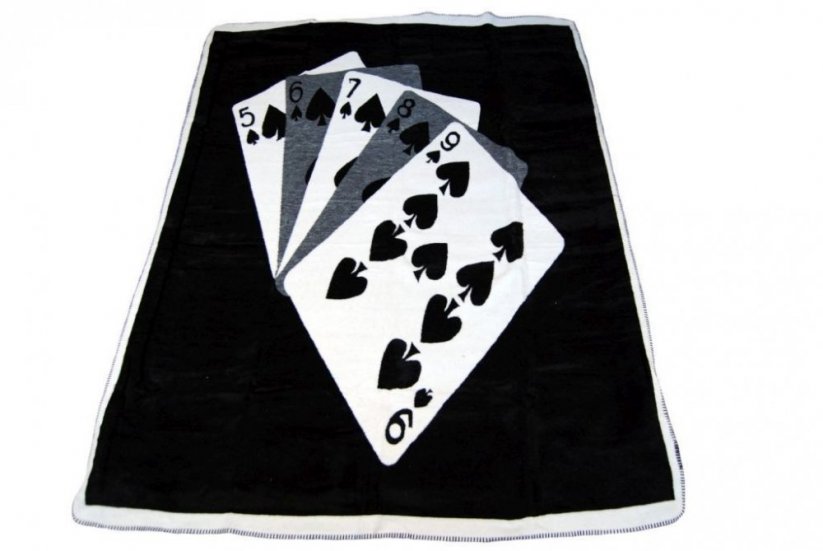 Čierna deka s motívom kariet