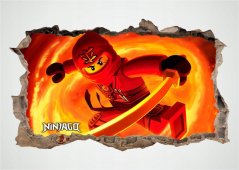 Action Wandaufkleber rot ninja gehen 47 x 77 cm