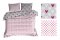 Ružové obojstranné posteľné obliečky so srdiečkami