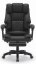 Ergonomická kancelárska stolička HC-1031 z ekokože s podnožkou - čierna