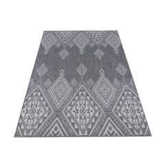 Dizajnerski sivi tepih s razrađenim uzorkom