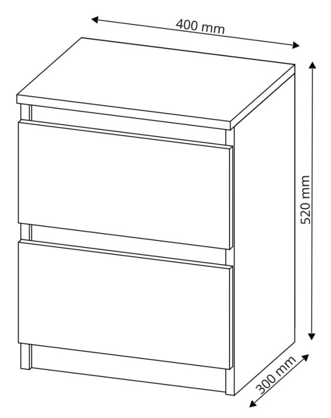 Štýlový nočný stolík 40 x 30 cm - R2