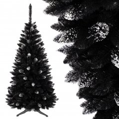 Brad de Crăciun decorațiuni negre 150 cm