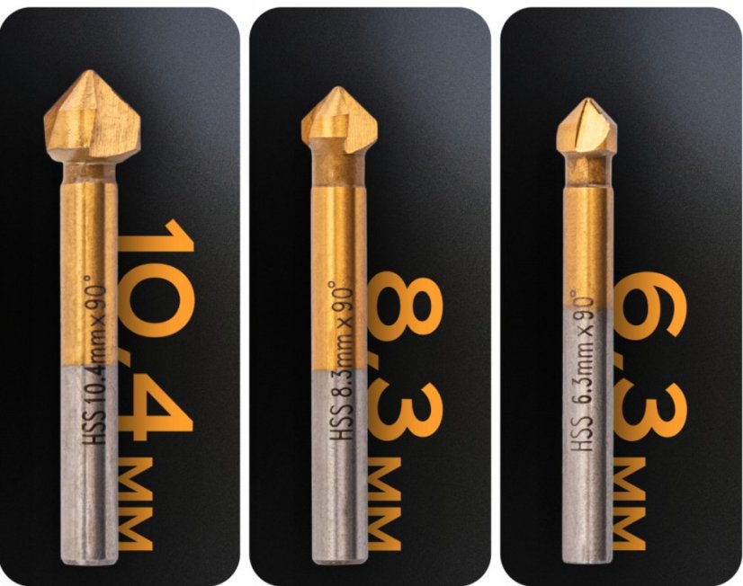Комплект конусни зенкери HSS 90 - за метал и дърво, 6 бр.