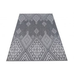 Grauer Designer-Teppich mit aufwändigem Muster