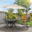 Parasol de grădină 3,5 m cu lumină solară LED - crem, UV50+