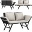 Gartenbank 2in1 aus Polyrattan 176 × 56 × 81 cm