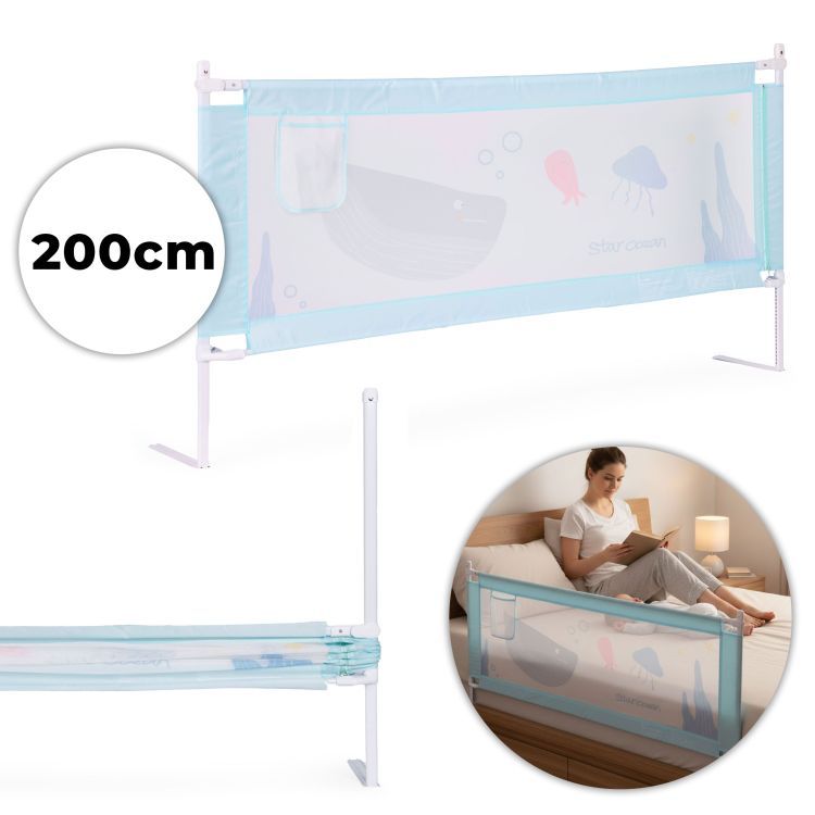 Ochranná nastavitelná zábrana do postele pro děti 200 x 61 cm