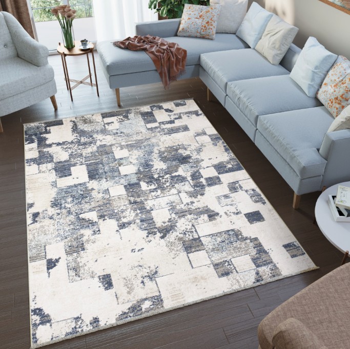 Exkluzívny koberec modro-béžovej farby
